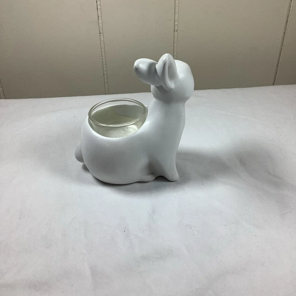 Yankee Candle Ceramic Easter Bunny Votive Tealight Candle Holder White